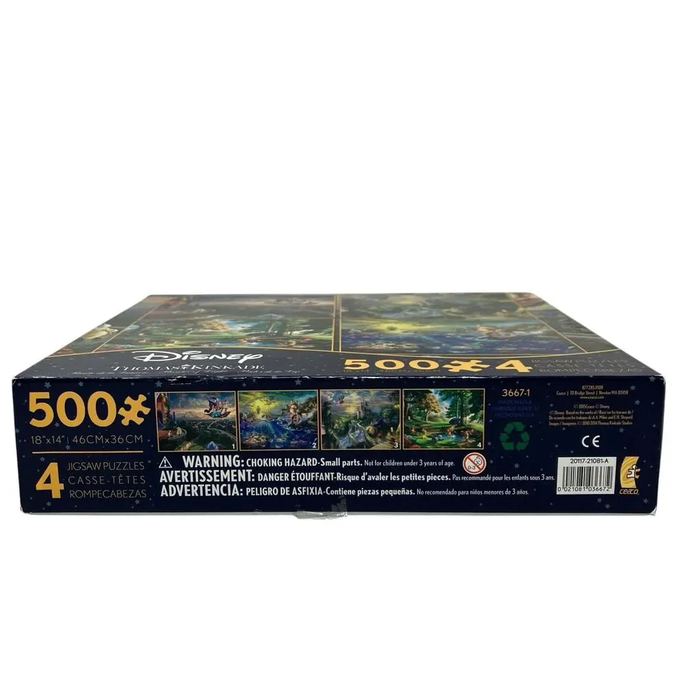 Disney 4x500 Little Mermaid Piece Puzzle Set Thomas Kinkade Aladdin Belle Ceaco